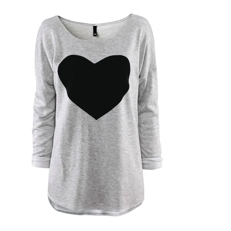 Heart Pattern Long Sleeve T-Shirt
