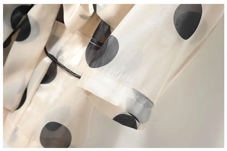 High Quality Polka Dot Organza Suit Blazer Jacket