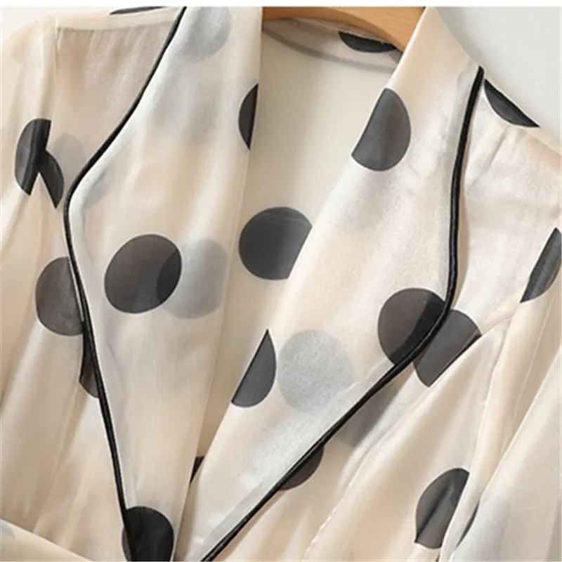 High Quality Polka Dot Organza Suit Blazer Jacket