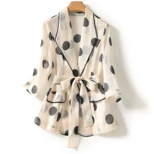 High Quality Polka Dot Organza Suit Blazer Jacket