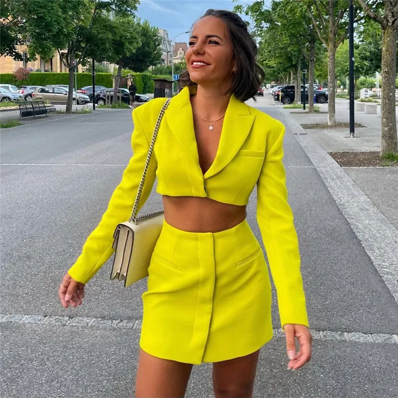 Hollow Out Waist Blazer Dress