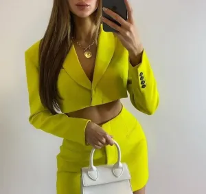 Hollow Out Waist Blazer Dress