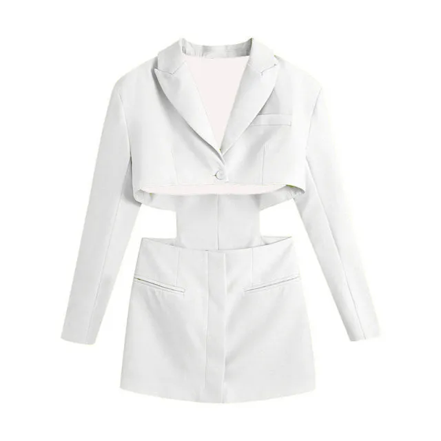 Hollow Out Waist Blazer Dress