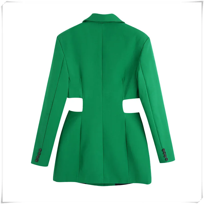 Hollow Out Waist Blazer Dress