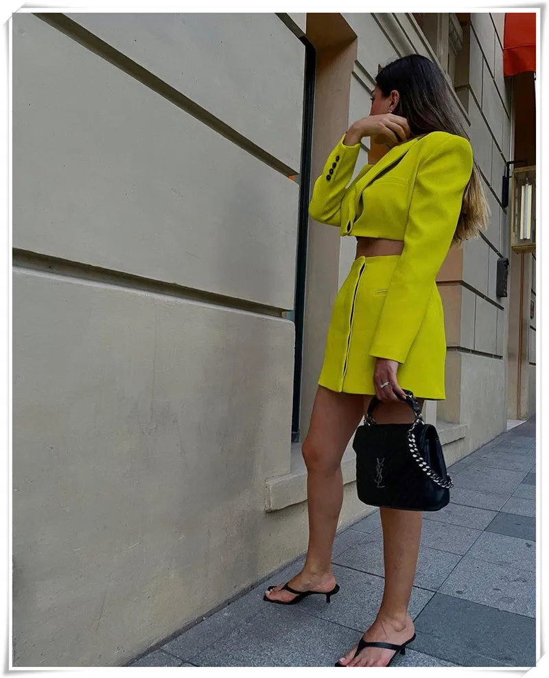 Hollow Out Waist Blazer Dress