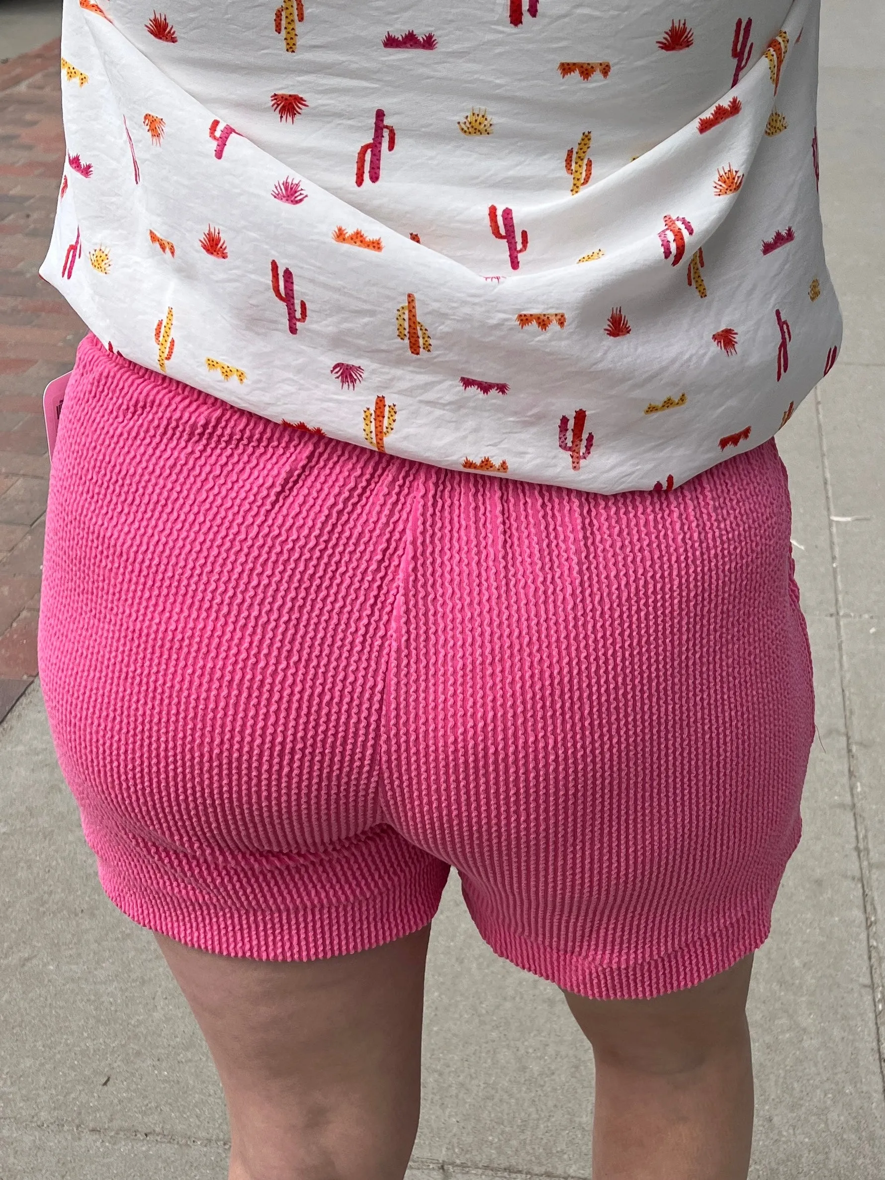 Hot Pink Ribbed Shorts