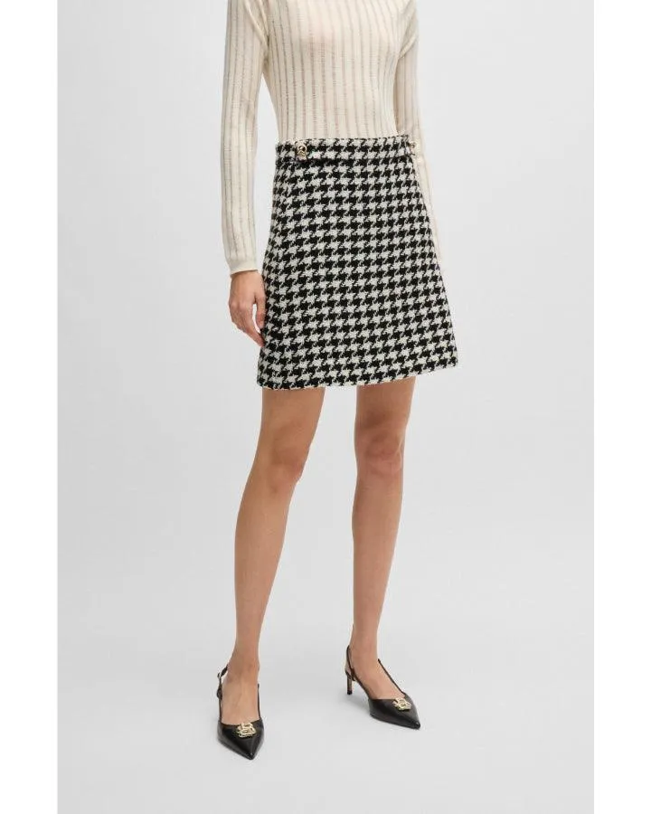 Hugo Vupita Houndstooth Mini Skirt