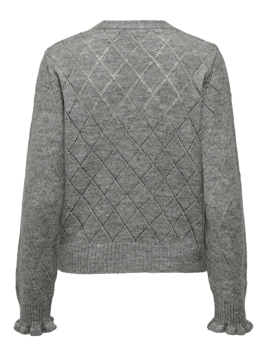 JDY - JDYletty L/S V-Neck Struc Cardi Knt - 4370867 Light Grey Melange