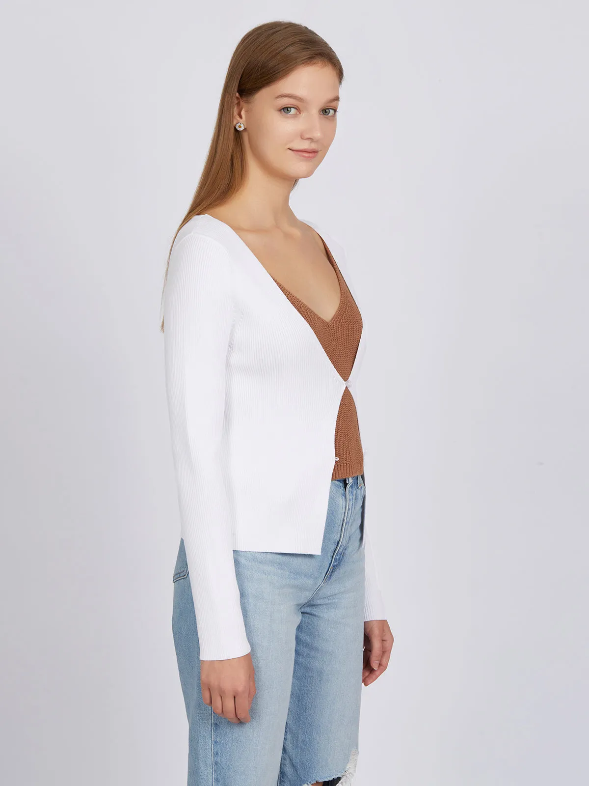 Jess: Button Front Cropped Cardi
