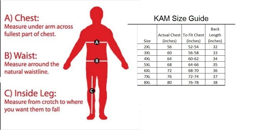 KAM Big Size Short Sleeve Plain T-Shirt For Men in Multi Options, 2XL-14XL