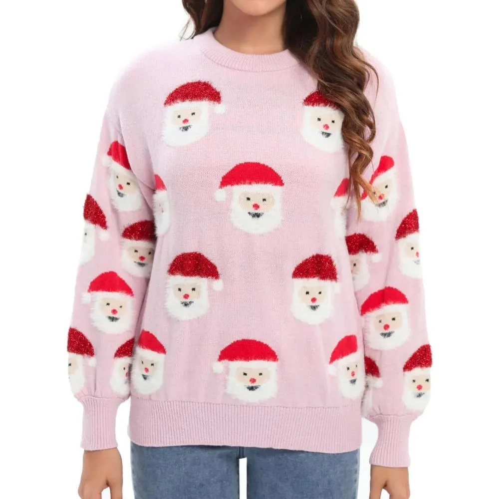 Knitted Sweater with a Christmas Holiday Theme