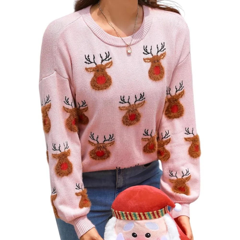 Knitted Sweater with a Christmas Holiday Theme