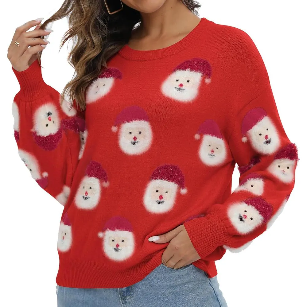 Knitted Sweater with a Christmas Holiday Theme