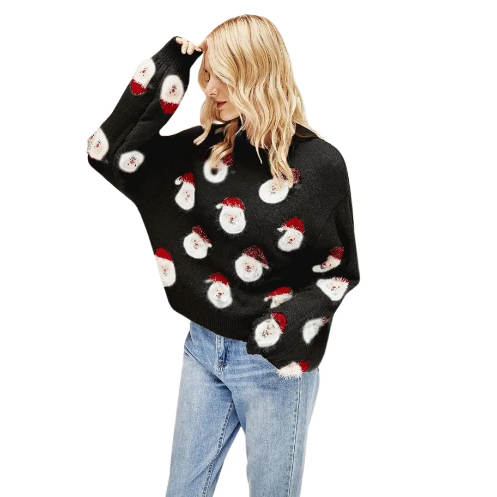 Knitted Sweater with a Christmas Holiday Theme