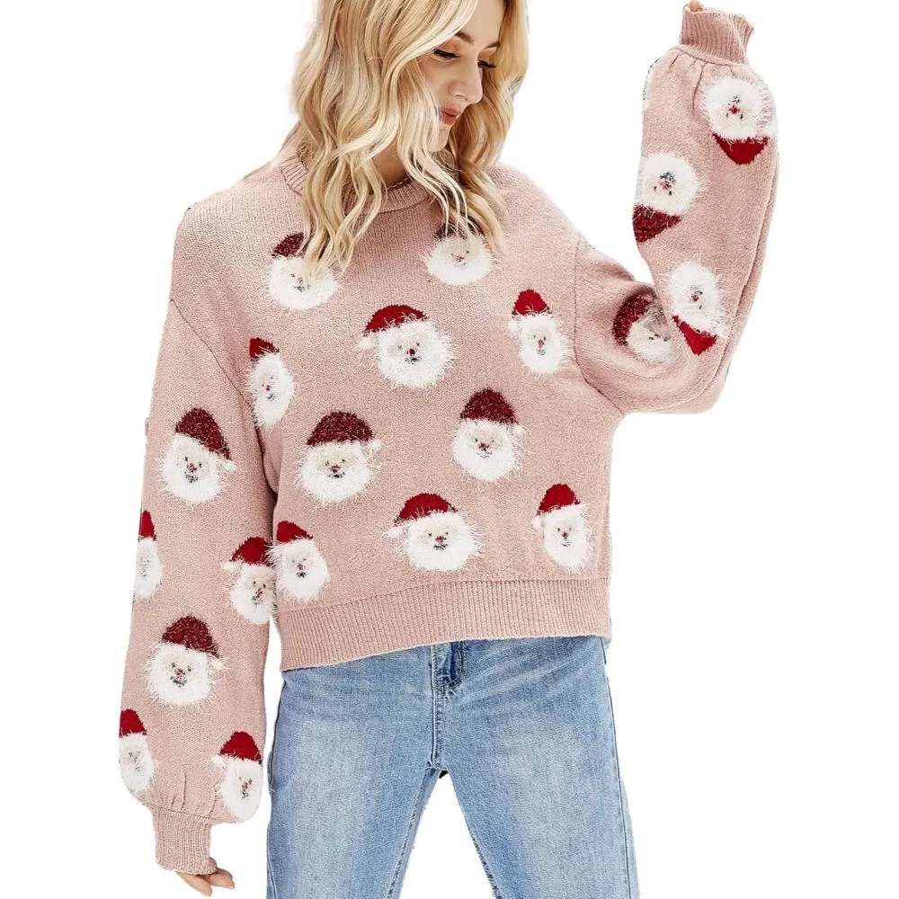 Knitted Sweater with a Christmas Holiday Theme