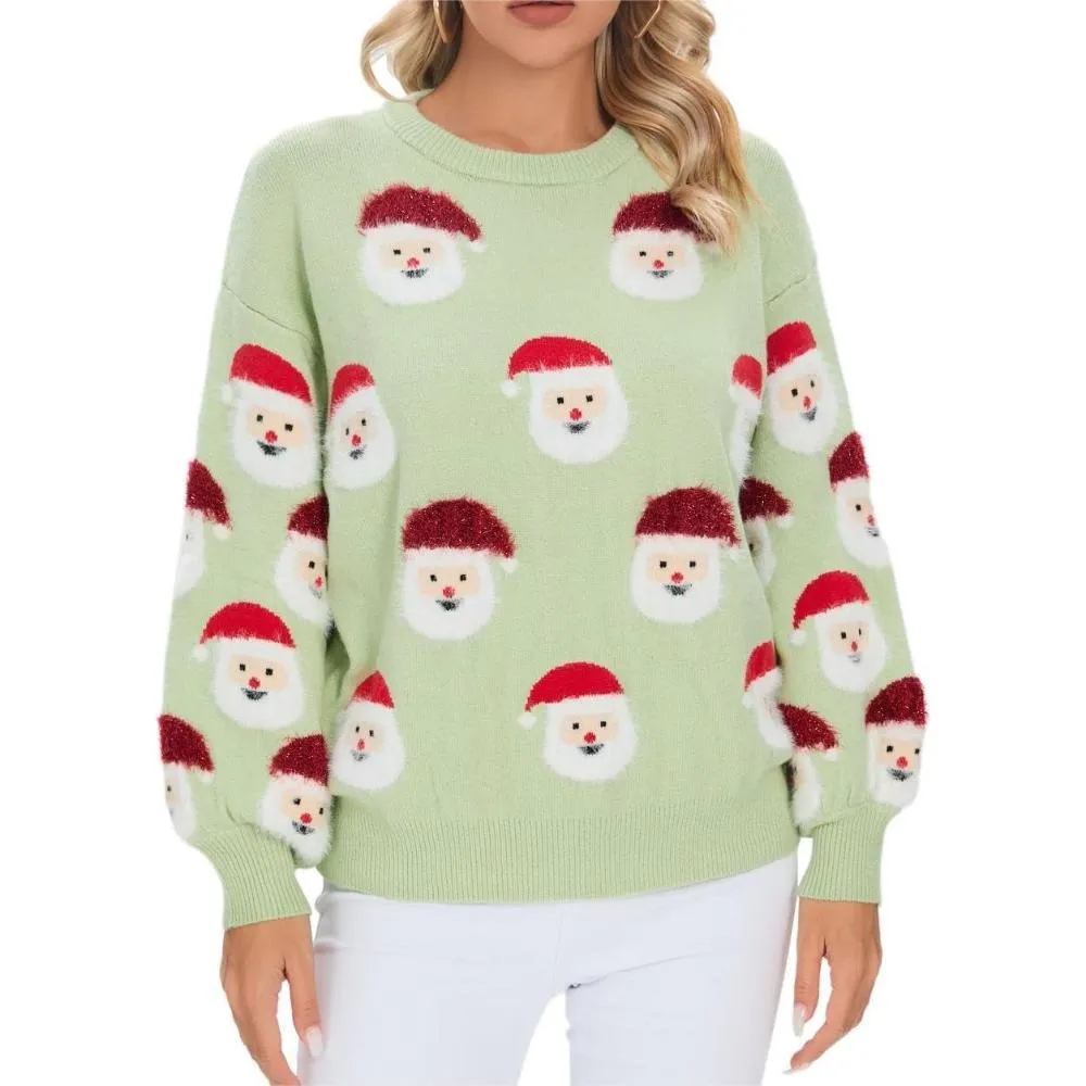Knitted Sweater with a Christmas Holiday Theme