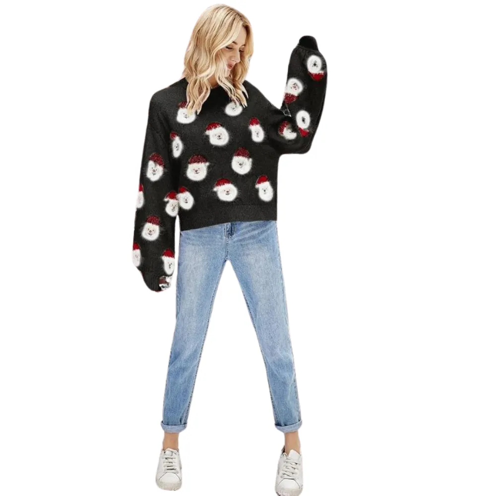 Knitted Sweater with a Christmas Holiday Theme
