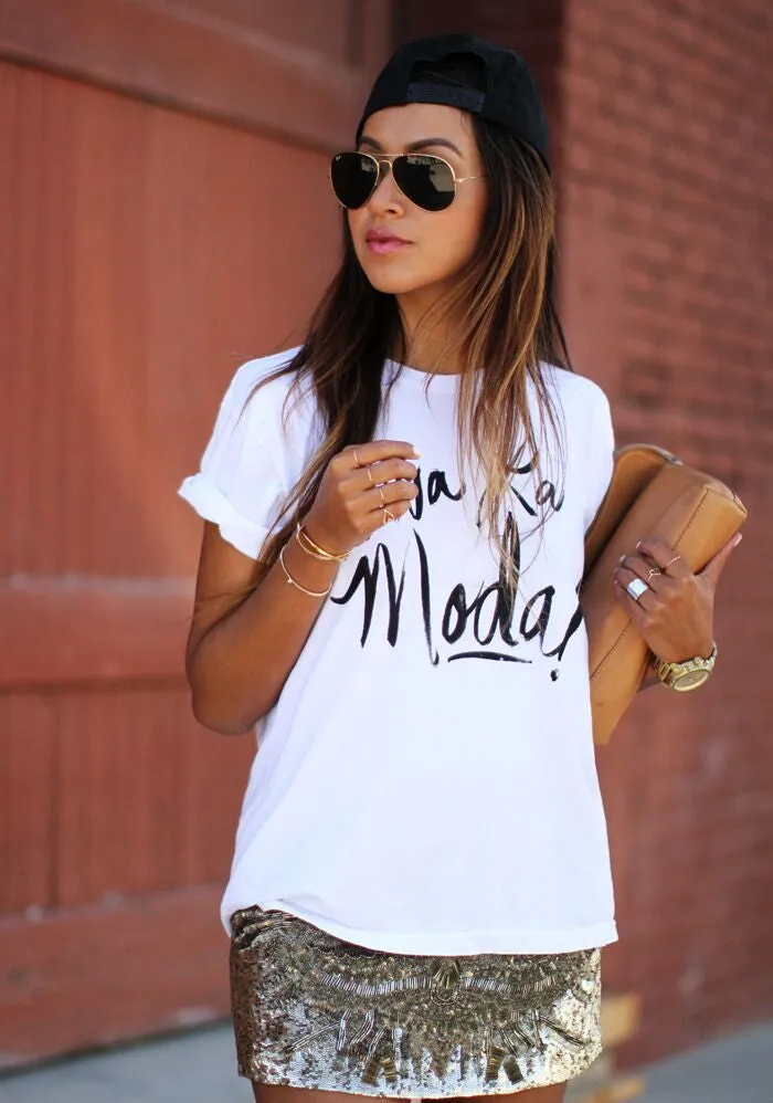 Letters Flower Print Casual Scoop Short Sleeves T-shirts