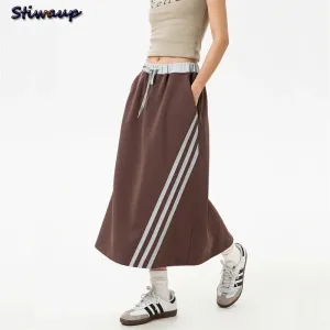 LVSANW Women's Black Skirt Korean Fashion Long Skirts for Women 2024 Trend Women's Sumer Clothes Aesthetic Skirts Y2k Female Elegant
