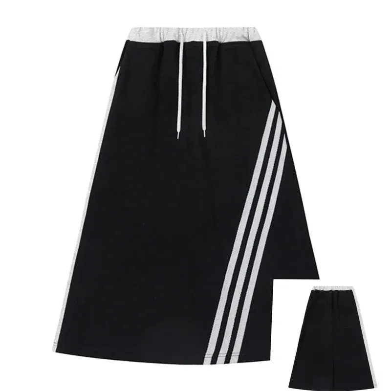 LVSANW Women's Black Skirt Korean Fashion Long Skirts for Women 2024 Trend Women's Sumer Clothes Aesthetic Skirts Y2k Female Elegant