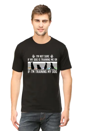 Men Half Sleeves Classic T-Shirt - Dog Training
