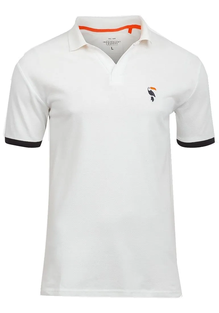Men's Golf T-Shirt Toucan Pique Short Sleeve Polo Shirt