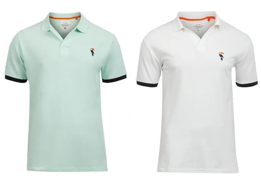 Men's Golf T-Shirt Toucan Pique Short Sleeve Polo Shirt