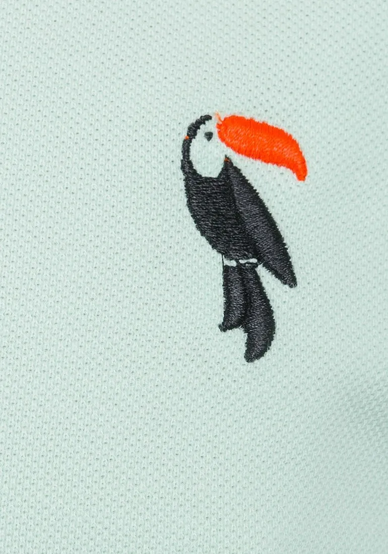 Men's Golf T-Shirt Toucan Pique Short Sleeve Polo Shirt