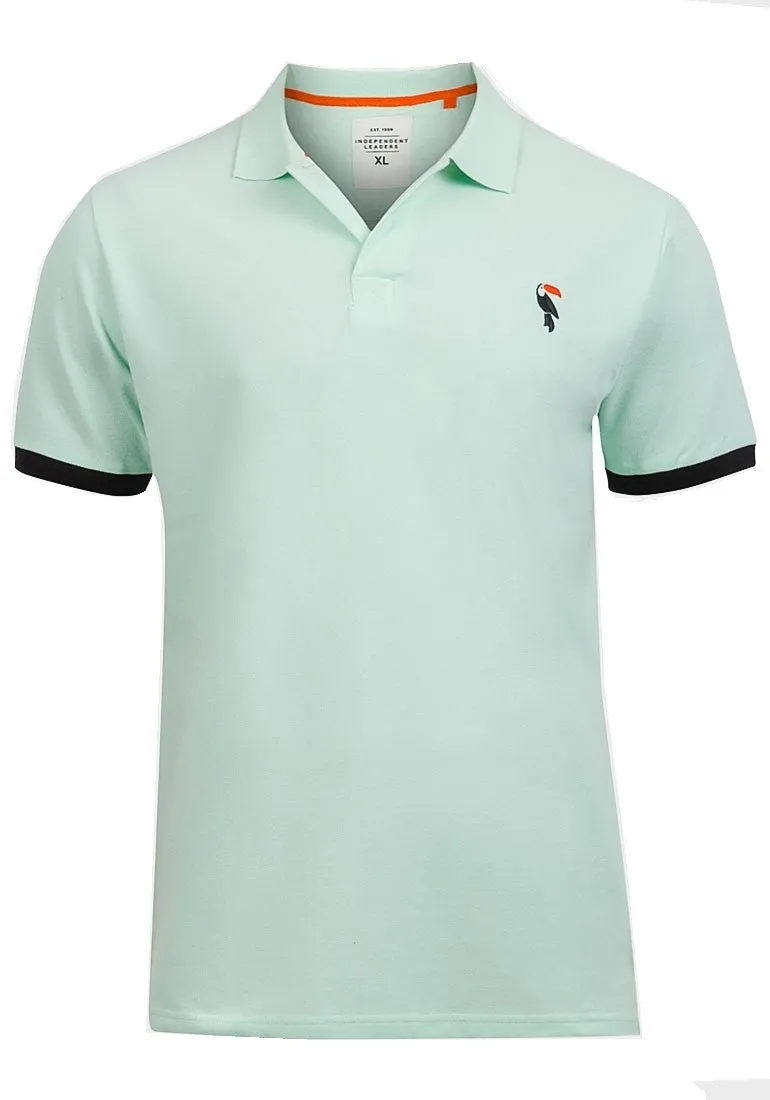 Men's Golf T-Shirt Toucan Pique Short Sleeve Polo Shirt