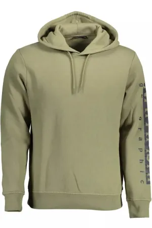 Napapijri Green Hooded Logo Print Sweatshirt