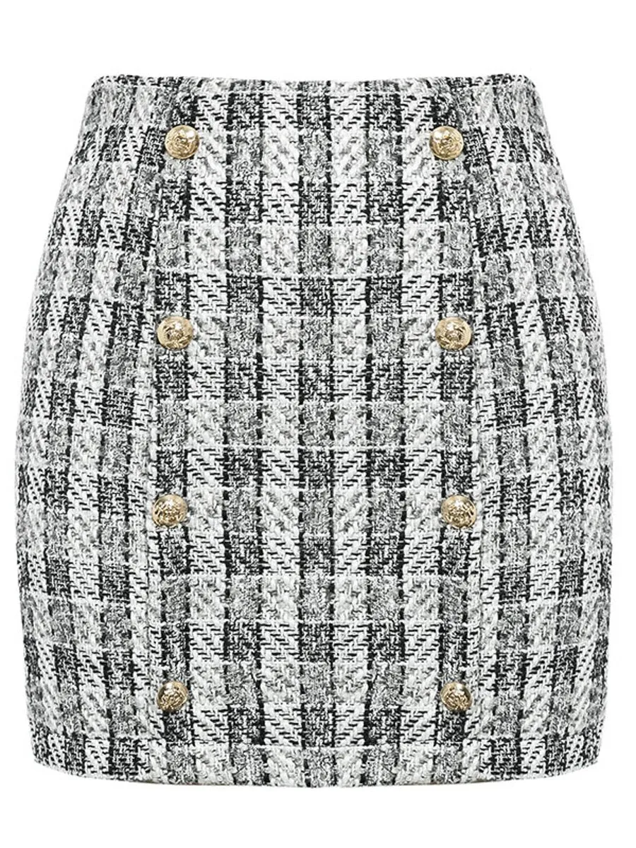 No Brainer Plaid Two Pieces Skirt - Multicolored
