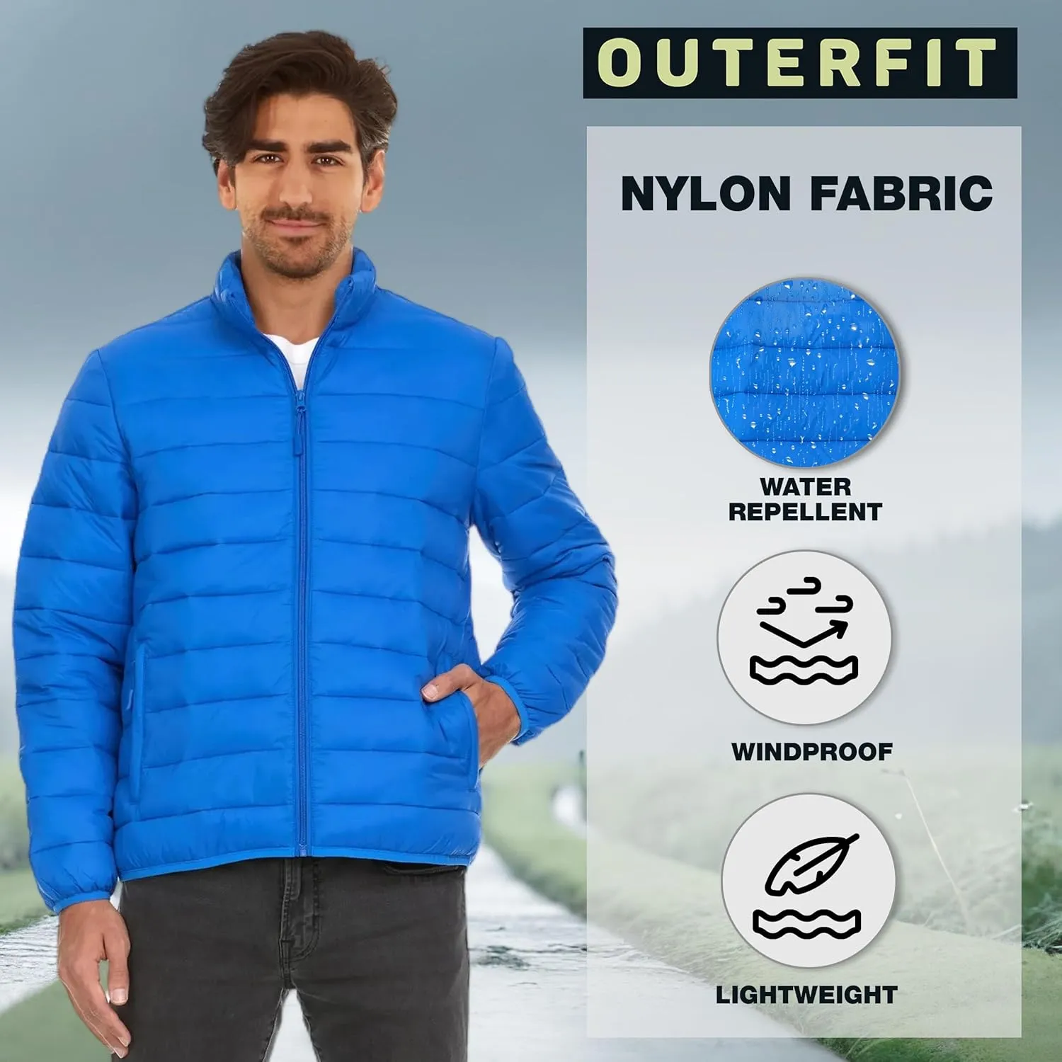 Packable Puffer Jacket Men, Warm Lightweight Winter Jackets for Men