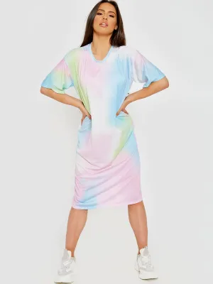 Paris Tie-Dye Midi Dress In Multi