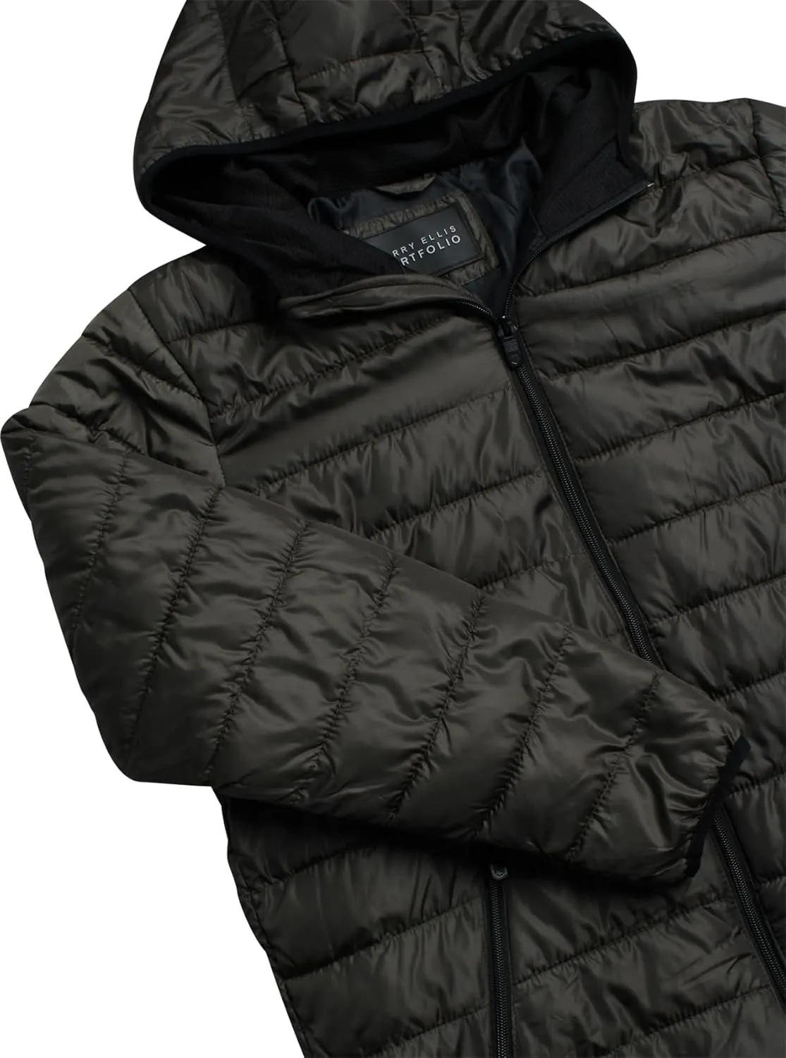 Perry Ellis Men's Winter Jacket - Soft Fleece Quilted Packable Puffer Hooded Down Jackets - Winter Jackets for Men (S-XXL)