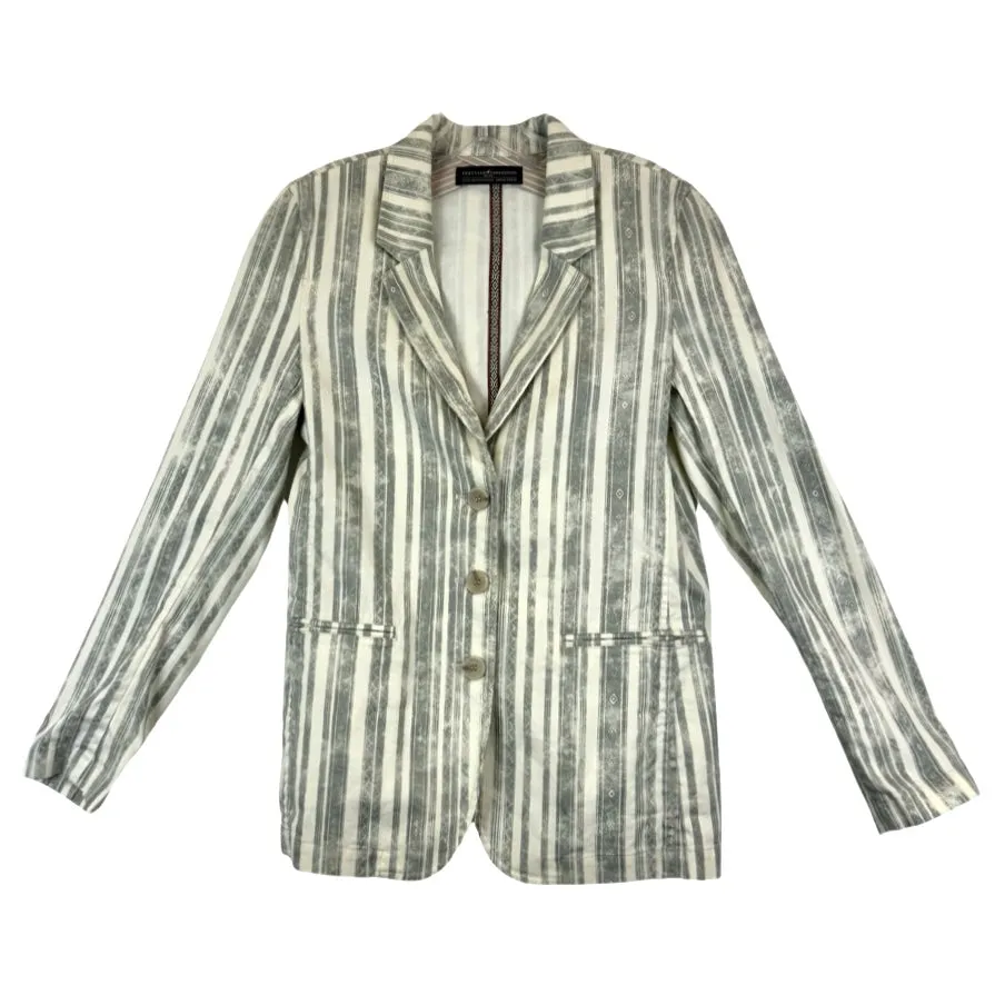 Peruvian Connection Striped Linen Blend Blazer