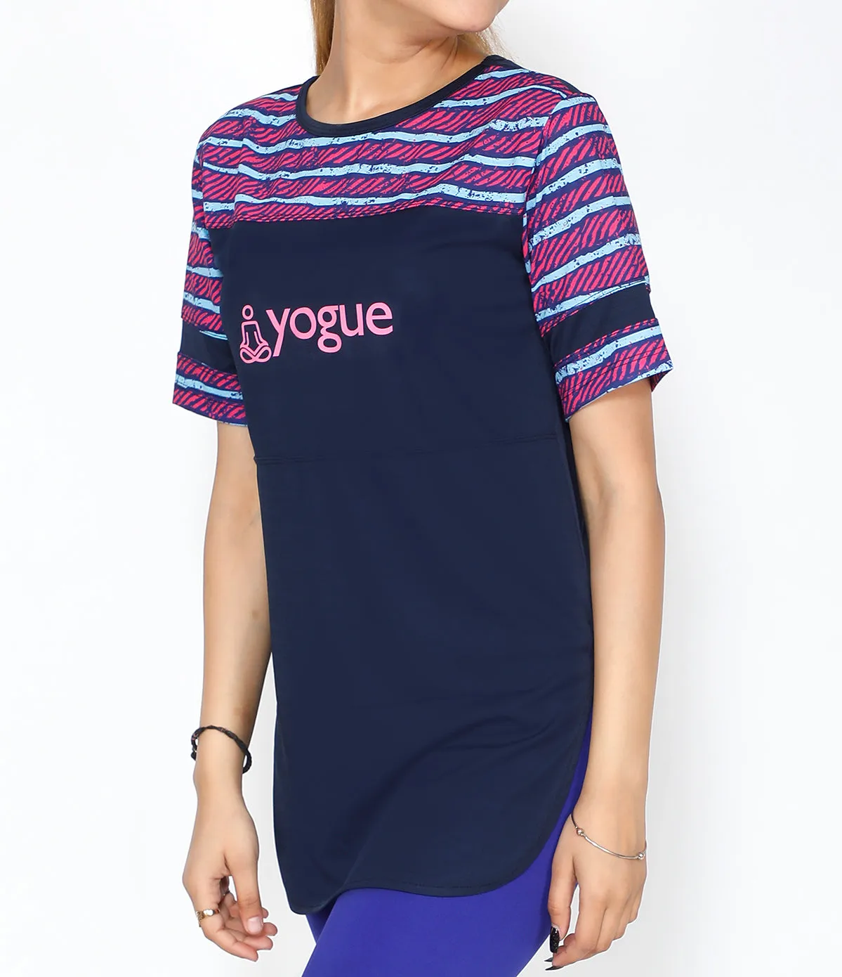 Pink & Blue Stripes Long T-Shirt