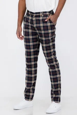 Plaid Trouser Pants Navy2