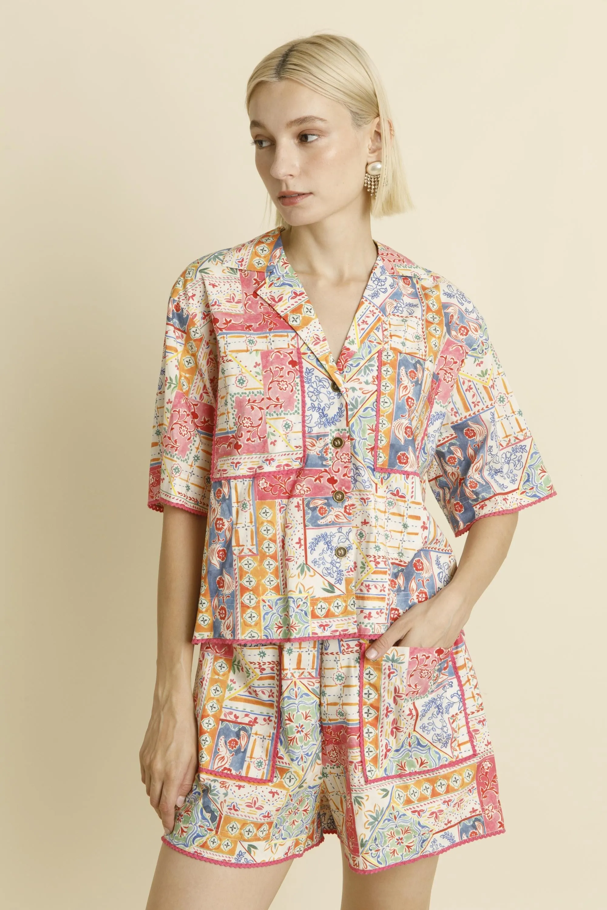Posey Printed Button Down