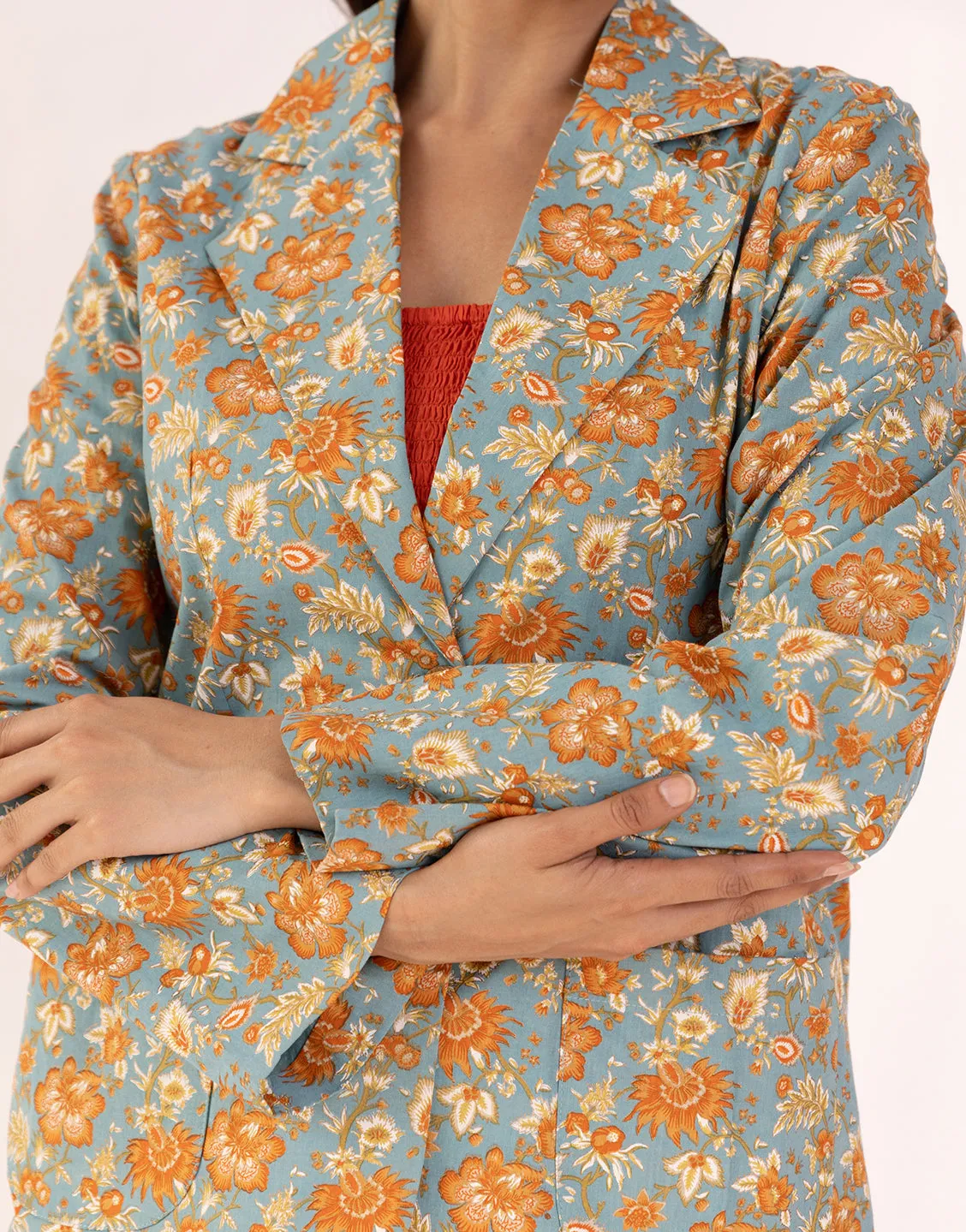Prague Blazer pants set of two pcs (Flower Print)