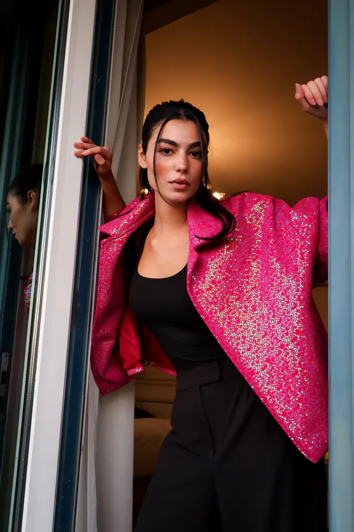 Sequin-stitched Jacket