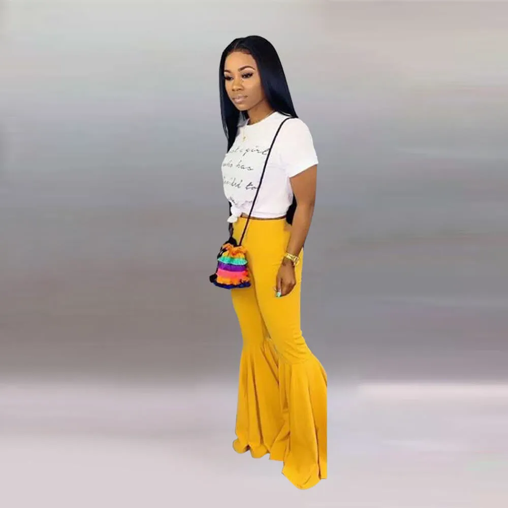 Sexy Flare High Waist Bodycon Bright Color Pants