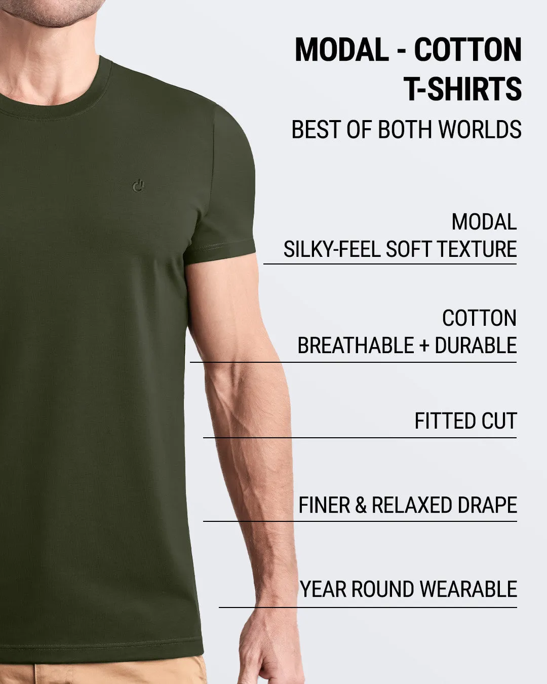 SLICK GREEN - Modal Cotton T-Shirt