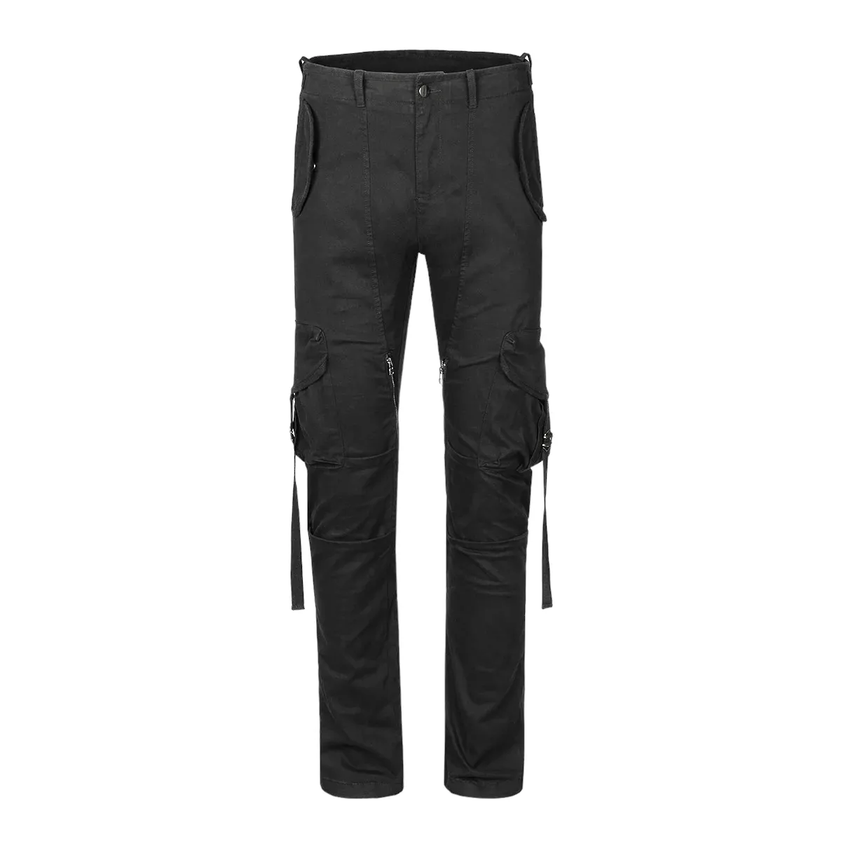Slim fit cargo bootleg pants with 3 D pockets
