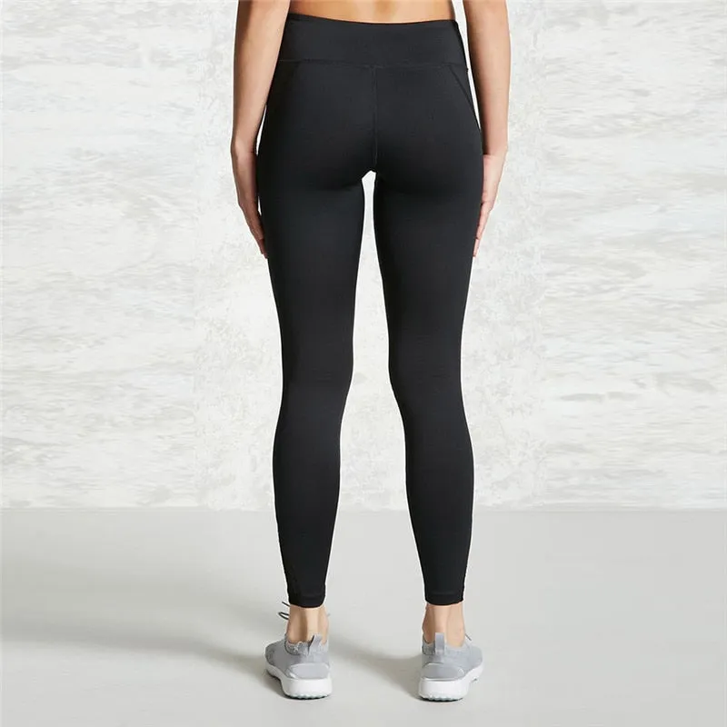 Sports Black High Waist Mesh Skinny Leggings Pants