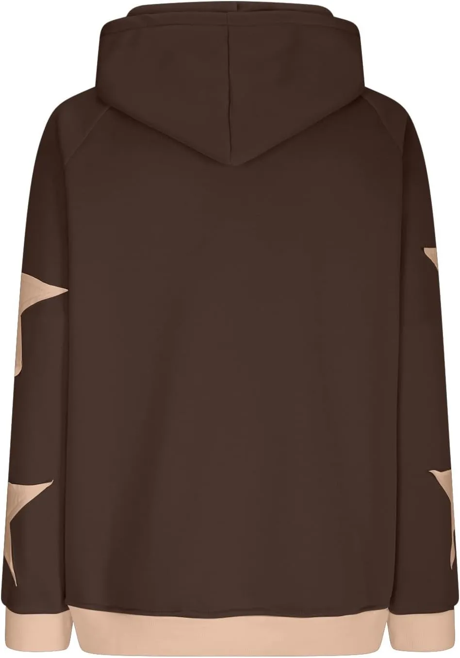 Star Pattern Oversized Hooded Sweatshirt for Women Casual Trendy Streetwear 2024 Teen Girls Pullover Tops with Pocket