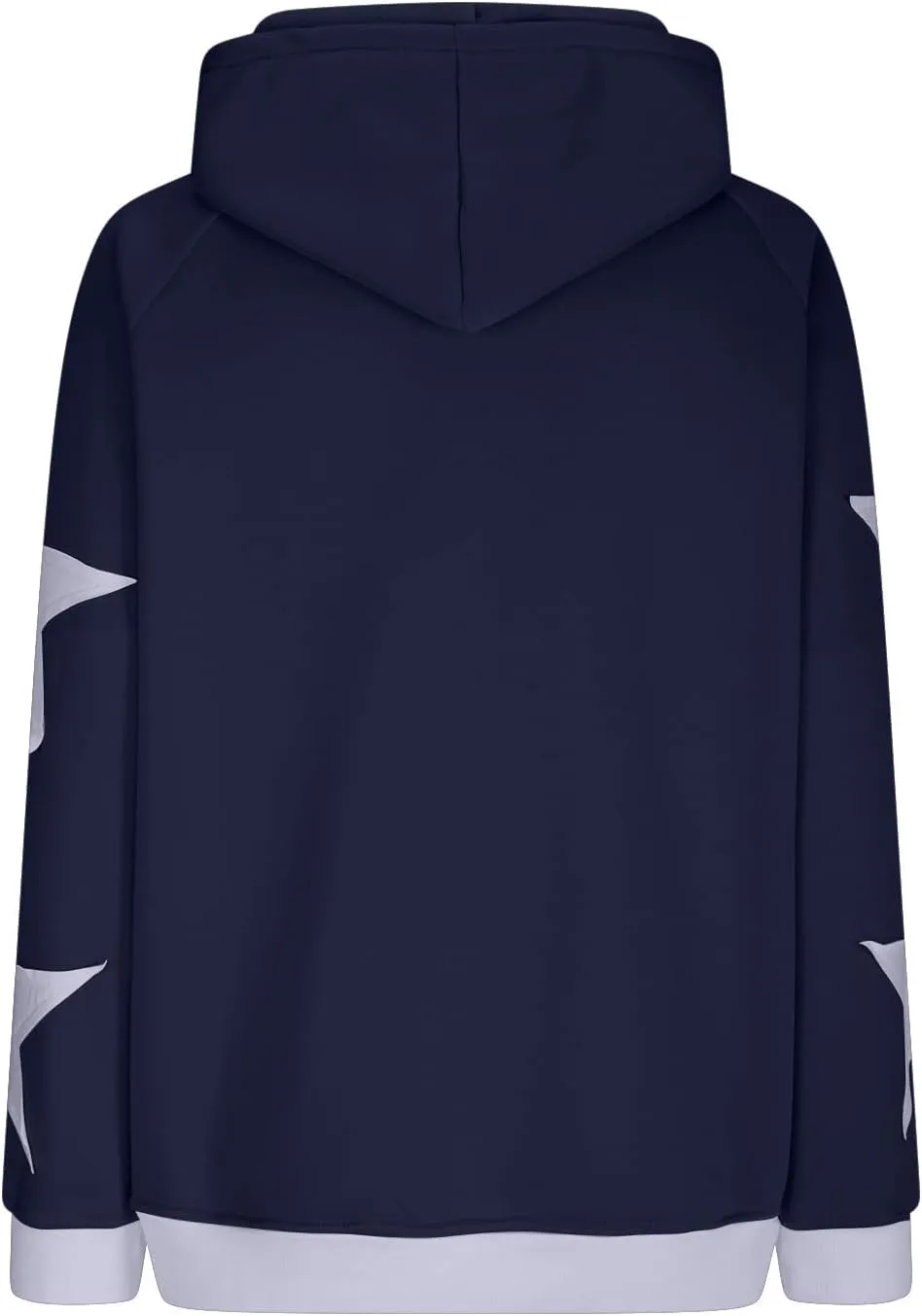 Star Pattern Oversized Hooded Sweatshirt for Women Casual Trendy Streetwear 2024 Teen Girls Pullover Tops with Pocket