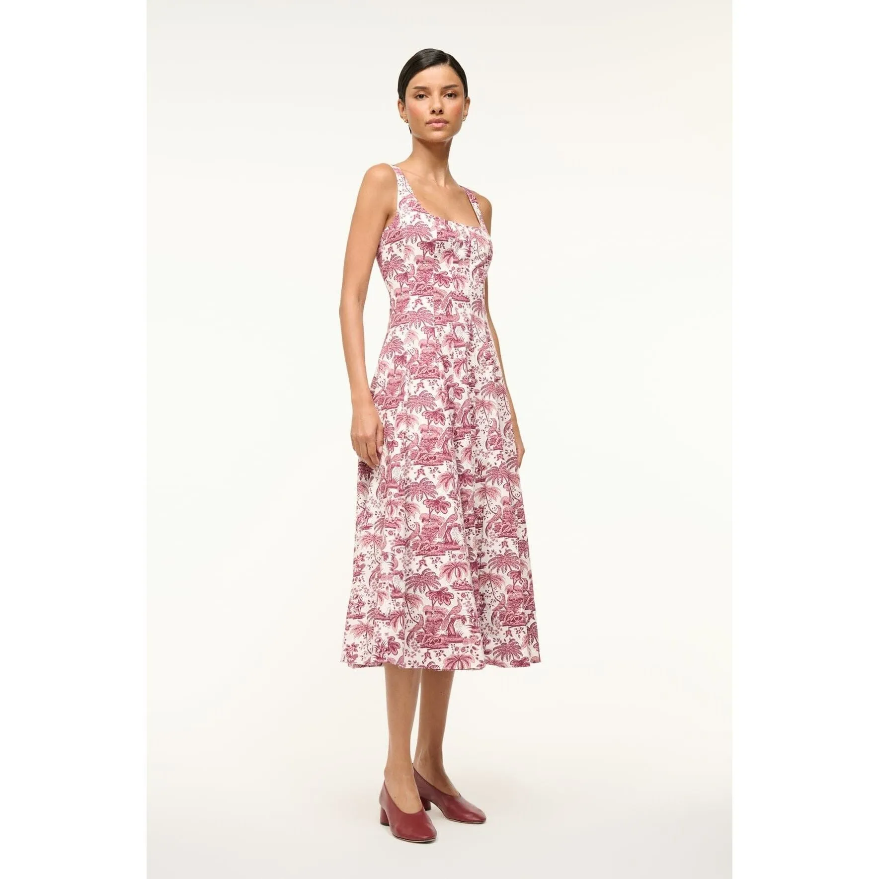 Staud Wells Dress Bordeaux Toile