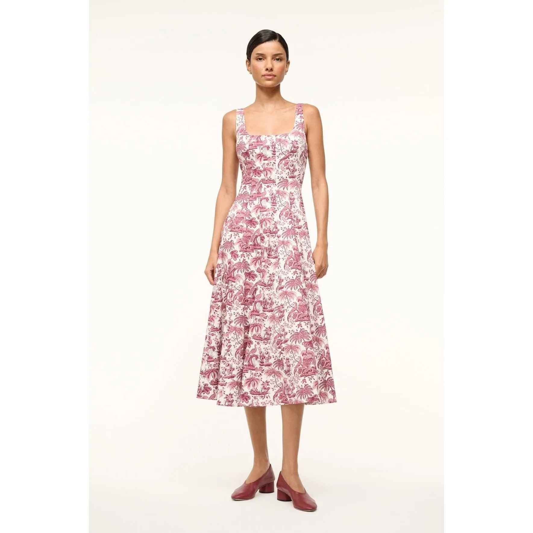 Staud Wells Dress Bordeaux Toile