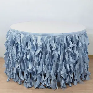 Taffeta Table Skirt 17ft Dusty Blue - Curly Willow Table Cover