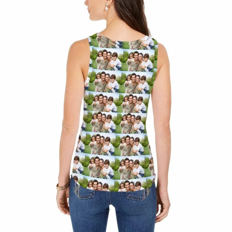 Tank Tops with Photos Stitching Family Women's All Over Print Yoga Tank Top for Her